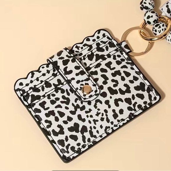 Brand New Black Leopard Tassel Silicone Bracelet Cardholder-Wallet Keychain - Picture 6 of 6